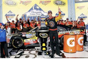 Brad Keselowski and Phoenix Racing celebrate winning the Talladega NASCAR Sprint Cup race on new Bassett Inertia Advantage 15x9.5 SFI 35.1 wheels.
