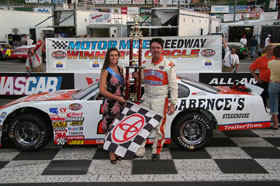 CE Falk III wins 11 NASCAR Late Model Stock features in 2011 using Bassett 15x10 Wide-Five Armor Edge Wheels.